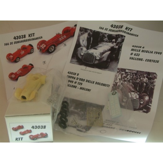 Kit Ferrari 166 SC Semiaereodinamica Mille Miglia 1949 - 1951 / Coppa Dolomiti 1949 (3 versioni - 3 version) Resin kit 1:43